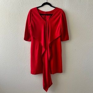 Lafayette 148 New York Red Drape Back Cocktail Dress